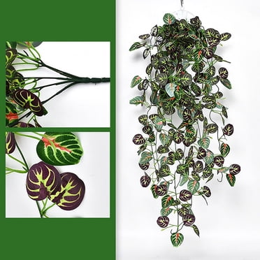 Suspension Murale Verte Artificielle Décoration Intérieure Suspension Murale en Plastique Verte Suspension Murale de Fleurs Faux Vert