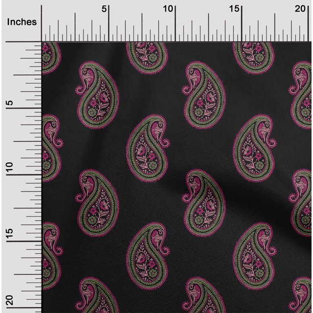 oneOone Viscose Jersey Fabric Paisley Block Decor Fabric Printed BTY 60 Inch Wide
