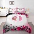 thumbnail image 1 of Erosebridal Letter Comforter Sets Queen Size For Teens,Rose Flower Bedding Queen Comforter Set,Butterfly Room Decorative,Reversible,Ultra Soft,3-Piece, 1 of 8