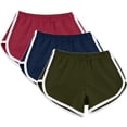 thumbnail image 2 of Timegard 3pc Womens Yoga Short Elastic Waisted Summer Athletic Running Active Sports Shorts Sweatshorts, 2 of 7