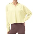 thumbnail image 1 of RXIRUCGD T-shirt de Mode pour Femme Blouse à Manches Longues Col Rond Hauts Décontractés Chandail, Jaune, Taille : S, 1 of 8