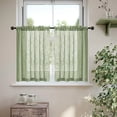 thumbnail image 4 of 2pcs Short Kitchen Curtains Sheer Cafe Curtain for Window Over Sink,Farmhouse Short Tier Curtains Rod Pocket Semi Sheer Half Kitchen Curtain Burlap Light Filtering Thick Linen Drapes for Bathroom, 4 of 9