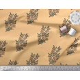 thumbnail image 2 of Soimoi Poly Georgette Fabric Leaves & Floral Block Print Fabric by Yard 52 Inch Wide, 2 of 3