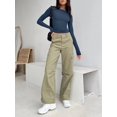 thumbnail image 4 of ORUYROP T-Shirts à Manches Longues pour Femmes Mode Automne 2023 Crop Tops Basiques Ajustés Y2K, 4 of 5