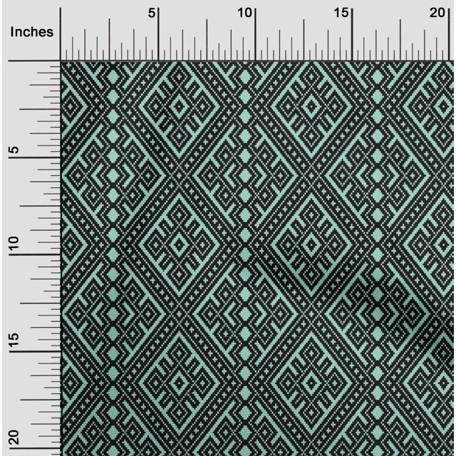 oneOone Polyester Lycra Fabric Ethnic Geometric Flame Stitch Print Fabric BTY 56 Inch Wide