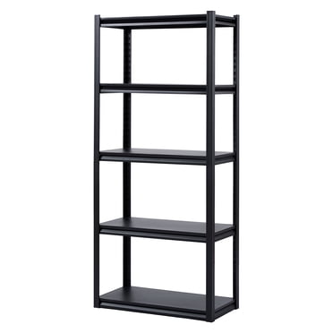 KFFKFF Storage Shelving Unit, 2000 lbs, 5 Tier Garage Storage Shelving, 16" D x 32" W x 72" H, Black