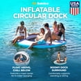 thumbnail image 2 of Solstice Original Inflatable Mesh Dock Floating 8 Foot Round Water Mat Lounger, 2 of 6