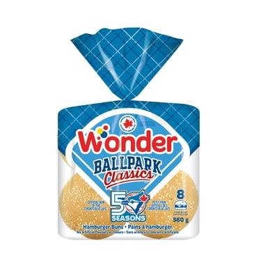 Wonder Ball Park Classic Hamburger Buns, No Artificial Flavours or Colours, 8 Count, 560 g