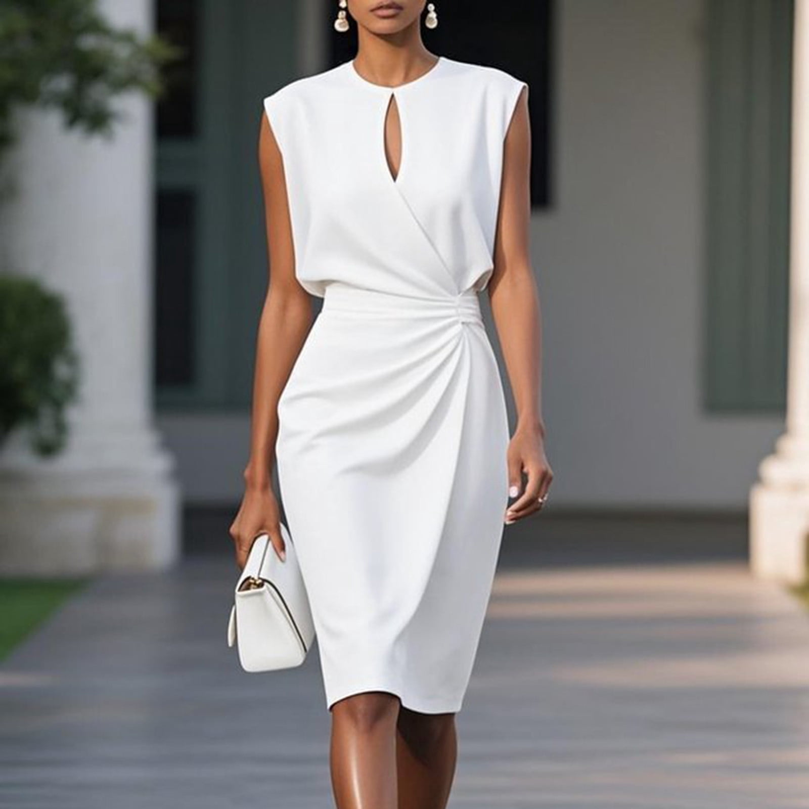 elvqul-summer-dresses-for-women-tunic-mini-dresses-plain-satin-white