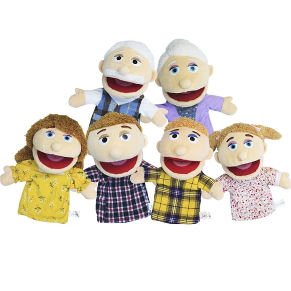 CHUANK et Marionnettes pour Enfants 12 Pouces Marionnettes à Main Familiales Ouverture de Bouche Jeu de Rôle Narration Jouets d'Enseignement Préscolaire