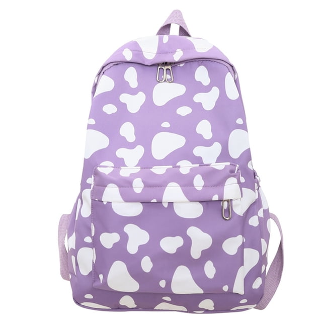 Aihimol Cute Cow Print Backpack Fashionable And Versatile Large Capacity Backpack Small And Fresh Student Backpack Casual Backpack