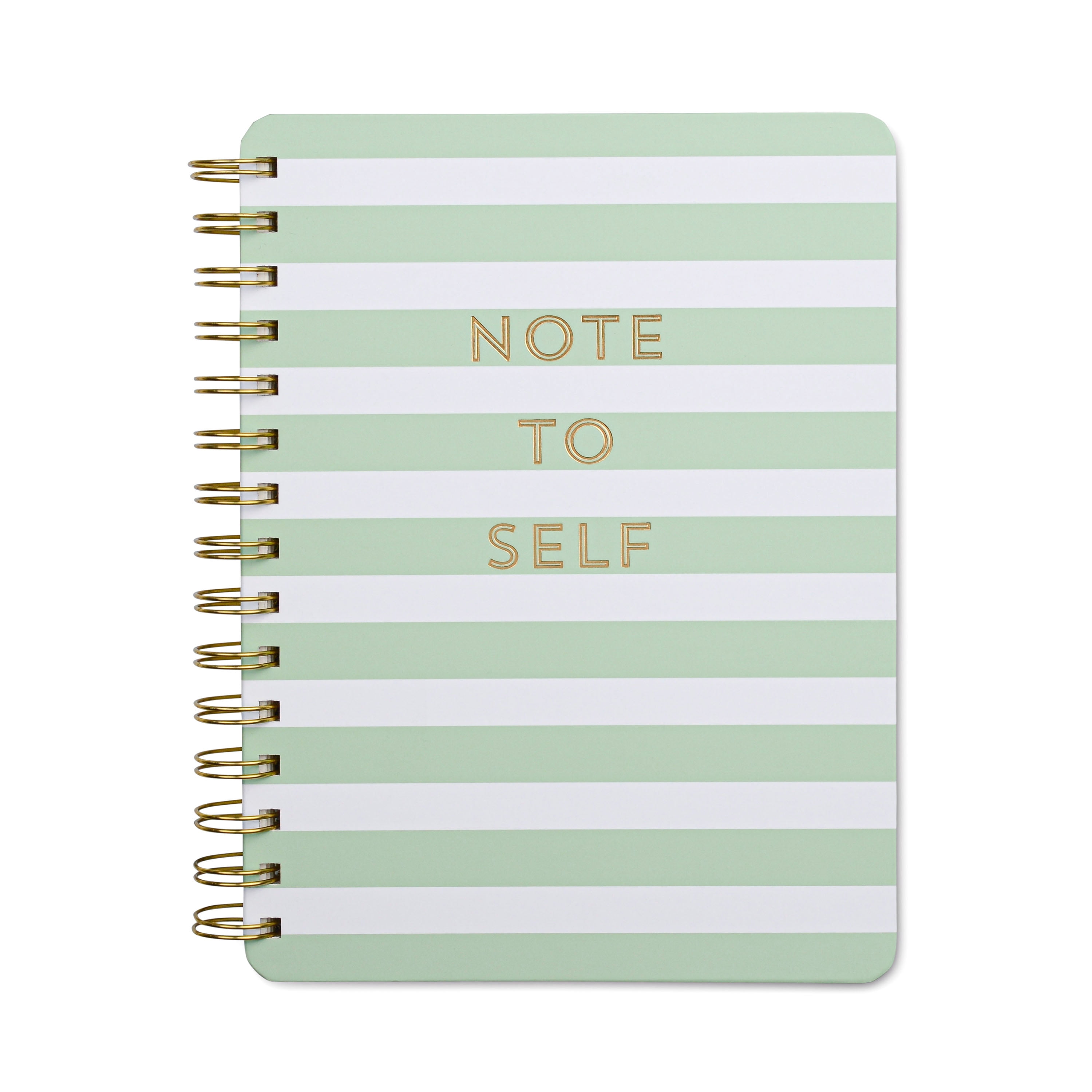 Carnet de notes Think Ink Twin Wire, rayures vertes et blanches de taille moyenne, format 6" x 8", 192 pages lignées