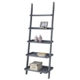 thumbnail image 1 of Pemberly Row Five Shelf Ladder Bookcase in Gray Solid Wood Finish, 1 of 4
