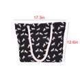 thumbnail image 3 of Canvas Tote Bags with Zipper Beach Bag White Print Horse Pattern Summer Large Beach Tote Bag Travel Canvas Handbag Zipper Closure Shoulder Bag Large Canvas Tote Bag Canvas Bags with Handles, 3 of 5