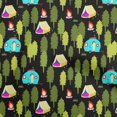 thumbnail image 1 of oneOone Rayon Black Fabric Camping Craft Projects Decor Fabric Printed By The Yard 56 Inch Wide, 1 of 1