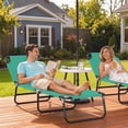 thumbnail image 2 of Outsunny Chaise Longue Pliante, Chaise de Bronzage avec Dossier Réglable, Vert, 2 of 10