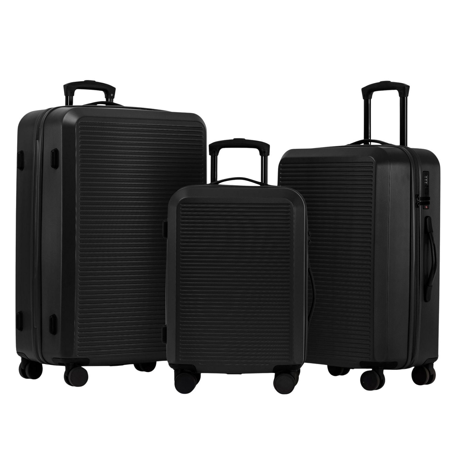 3-Piece Hardside Luggage Set: 28 Inch, 24 Inch Large Suitcases with wheels and 20 Inch Carry On Luggage