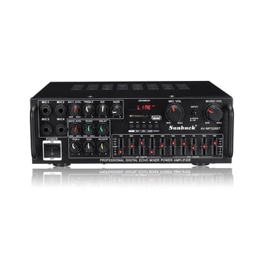 Amplificateurs Bluetooth pour la Maison à 2 Canaux, Audio pour la Maison et la Voiture, Amplificateur Stéréo avec Caisson de Basses, Amplificateur Audio de Puissance, Audio USB SD avec Télécommande, Bluetooth 5.0