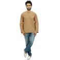 thumbnail image 4 of Atasi Kurta pour Homme à Col Rond en Coton, Manches Retroussables, Chemise Brune - XX-Grand, 4 of 7