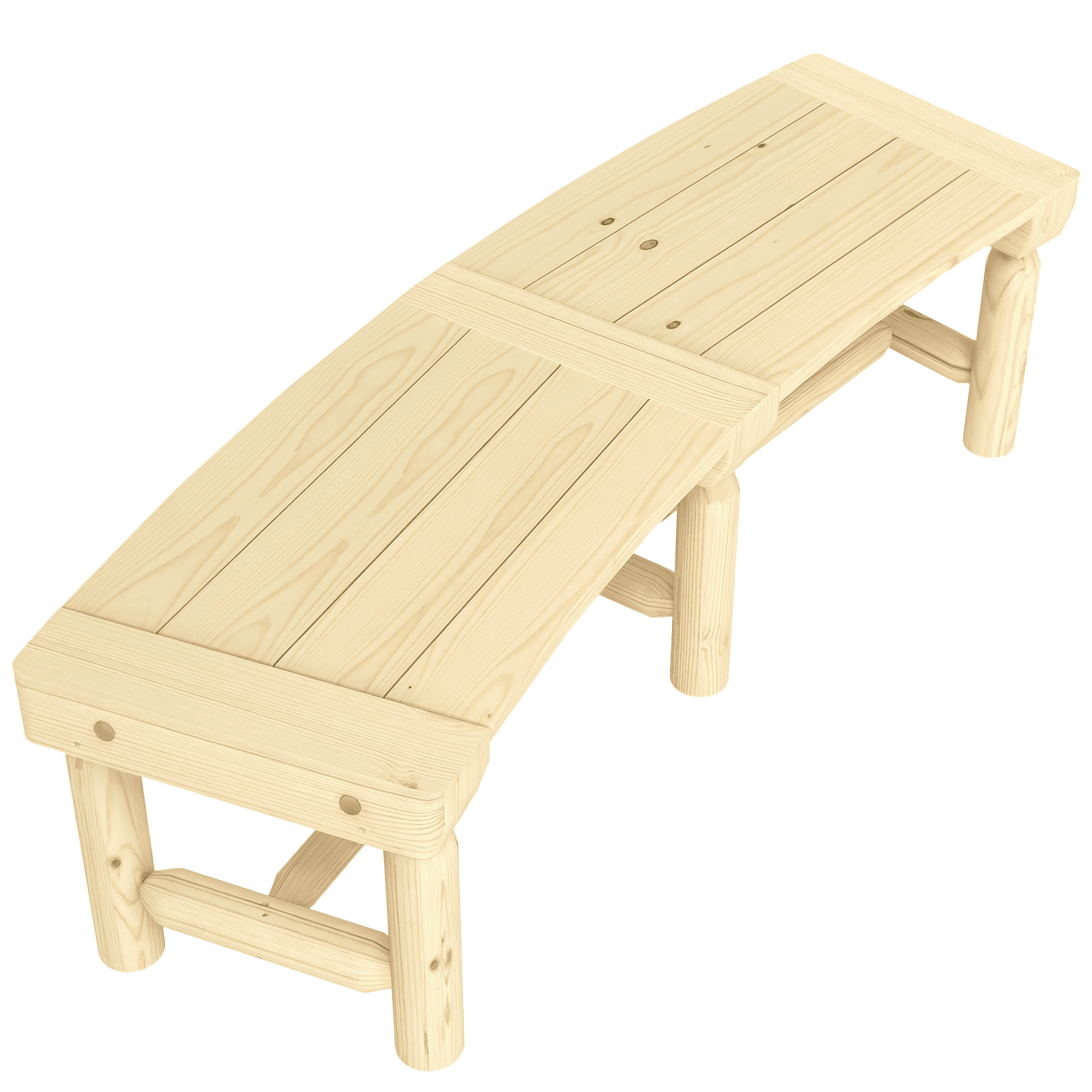 Outsunny Banc Rond en Bois pour Arbre de Jardin avec Siège à Lattes, Naturel