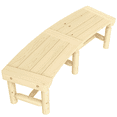 thumbnail image 1 of Outsunny Round Wooden Garden Tree Bench with Slatted Seat, Natural, 1 of 10