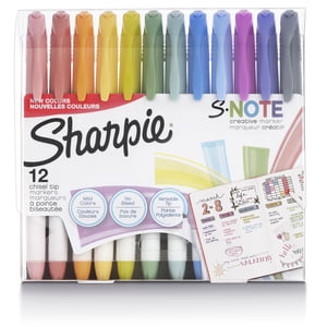 Sharpie S-Note Creative Marqueurs, surligneurs, couleurs assorties, pointe de pastille, 12 Nombre
