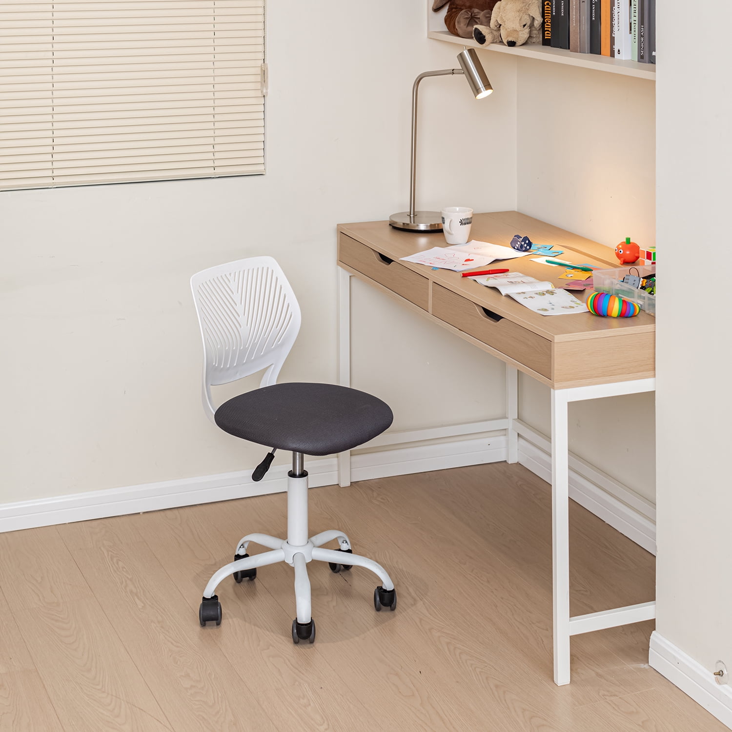 Homy Casa Adjustable Swivel Desk Chair with Cushioned Seat for Dorm Study Desks