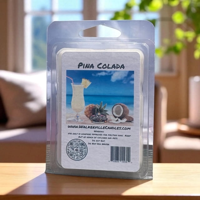 Cire de Soja Végane Pina Colada, Coulée à la Main, Cire Fondante Écologique pour Aliments et Boissons de Boulangerie, Lot de 4