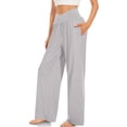 thumbnail image 4 of Yuyuzo Womens Plus Size Yoga Pants Belly Control Straight Leg Slacks Solid Color Basic Lounge Wear Trousers, 4 of 6