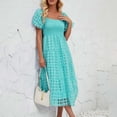 thumbnail image 4 of Gspmoly Robes Décontractées pour Femmes, Robe à Épaules Dénudées à Manches Courtes Plissée à Taille Haute pour Femmes, Robes de Soirée pour Femmes Offres Hebdomadaires, 4 of 9