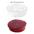 thumbnail image 3 of Guardoinrt Divided Serving Tray with Lid Round Snack Container Candy Appetizer Nut Sugar Peanut Dish Home Living Room Restaurant Red, 3 of 7