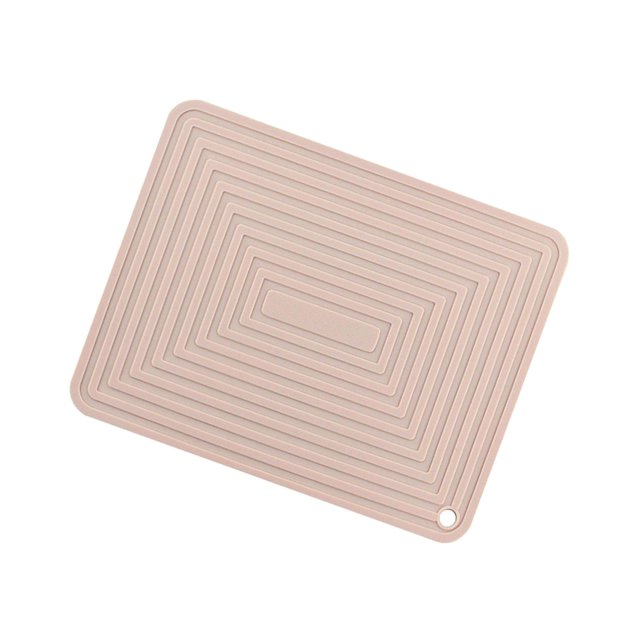 Waterproof Dish Drying Mat Hot Pot Holder Heat Resistant Dish Draining Mat pink