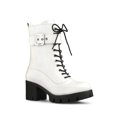 thumbnail image 1 of Unique Bargains Bottes de Combat à Plateforme à Talon Épais avec Fermeture Éclair pour Femmes, 1 of 8