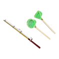 thumbnail image 1 of Milaget Dollhouse Miniature Fish Rod Fishing Net Set Mini for Doll House Garden Pond Green Net, 1 of 9