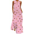 thumbnail image 1 of Bellella Robe Longue Maxi pour Femmes, Robe Débardeur à Col en V, Imprimé Floral, Robe d'Été de Plage, Ample, Sans Manches, Style de Fête N L, 1 of 2