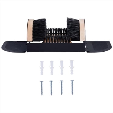 Boot Scraper Outdoor Shoe Brush - Shoe Cleaner Brush, Boot Scrubber - Heavy Duty Shoe Cleaning,1 * Boot Scraper Brush 1 set * screws,Black