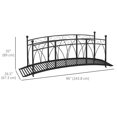 thumbnail image 2 of Outdoor Garden Bridge - Elegant Black Design, Metal Garden Bridges with Guardrails and Steps Perfect Addition to Your Outdoor Pathways, Backyard Creek, Stream, Pond, 2 of 7