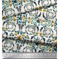 thumbnail image 3 of Soimoi Rayonne Tissu Couronne, Feuilles & Fleurs Roses Tissus Imprimés par Yard 56 Pouces de Large, 3 of 3