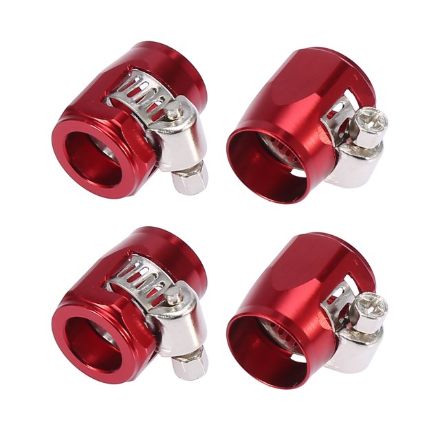 4pcs AN6 Hex Black Car Hose Finisher Clamp Adapter Line End Cover Connector