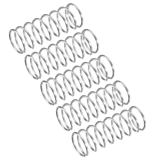 Unique Bargains Compression Spring, 5Pcs 304 Stainless Steel, 10mm OD, 0.8mm Wire, 30mm Length