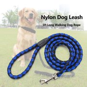 Nylon Dog Leash 5ft Long Walking Dog Rope Metal Clasp Dog Chain Traction Rope for Medium Dog Training Walking Outside