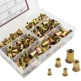 thumbnail image 3 of 200 PCS Metric Rivet Nut M4 M5 M6 M8 Hex Rivnut Carbon Steel Flat Head Threaded Insert Assortment Kit, 3 of 8