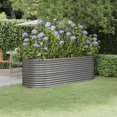thumbnail image 1 of vidaXL Garden Raised Bed Powder-coated Steel 224x80x68 cm Grey, 1 of 4