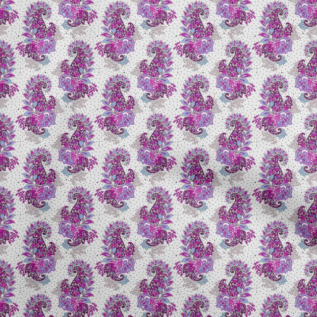 oneOone Silk Tabby Purple Fabric Paisleys Sewing Craft Projects Fabric Prints By Yard 42 Inch Wide