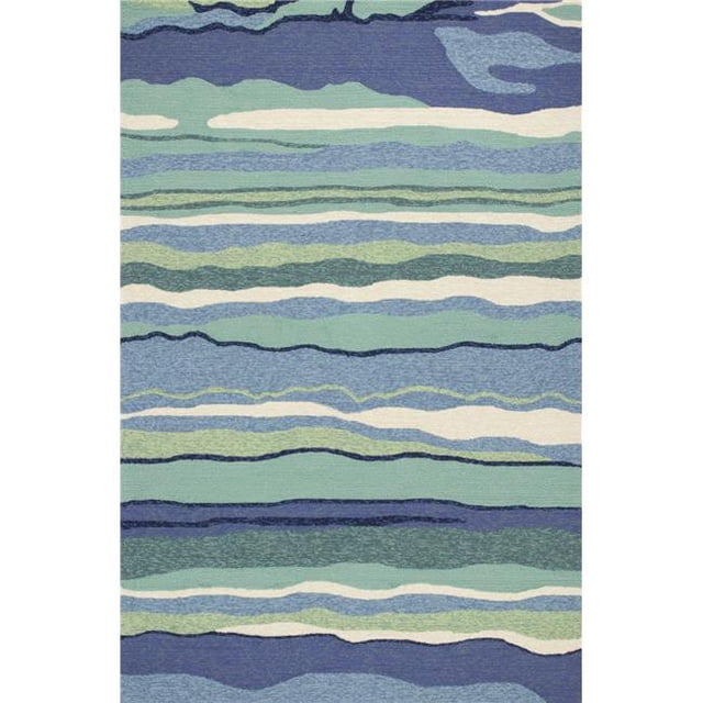 HomeRoots 354123 Tapis Rond en Polypropylène Traité aux UV de 7 Pi 6 Po pour Aire Océanique