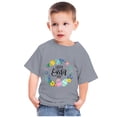 thumbnail image 2 of Penkiiy T-Shirts de Pâques pour Enfants Garçons Filles Mode Pâques Mignon Fleur Œufs de Pâques Imprimé Col Rond Manches Courtes 7 Ans Gris, 2 of 4