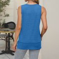 thumbnail image 3 of Pisexur Blouses pour Femmes Décontractées Mode Printemps/été Col Rond T-shirt Uni Manches Courtes Blouse Bleue,m, 3 of 4