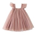 thumbnail image 1 of KYAIGUO Robe en Tulle à Manches Volantes pour Filles 1-6 Ans, Robe d'Été Décontractée pour Bébé et Tout-Petit, 1 of 8