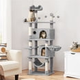thumbnail image 2 of Yaheetech 67" H Multi Level Cat Tree with 2 Cat Condos and 1 Hammock, Light Gray, 2 of 7