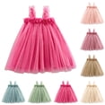 thumbnail image 4 of Robe Fille Tout-Petit Sans Manches en Tulle à Fleurs Fête des Fêtes Jeu de Rôle Robe de Danse Robe Fille Taille 12-18 Mois, 4 of 4